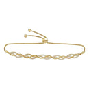 10kt Yellow Gold Women's Round Diamond Bolo Bracelet 1-2 Cttw - FREE Shipping (US/CAN)-Gold & Diamond Bracelets-JadeMoghul Inc.
