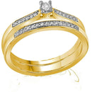 10kt Yellow Gold Women's Round Diamond Bridal Wedding Engagement Ring Band Set 1/8 Cttw - FREE Shipping (US/CAN)-Gold & Diamond Wedding Ring Sets-5-JadeMoghul Inc.