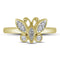 10kt Yellow Gold Womens Round Diamond Butterfly Bug Fashion Ring 1/10 Cttw-Gold & Diamond Rings-5-JadeMoghul Inc.