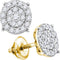 10kt Yellow Gold Women's Round Diamond Cindy's Dream Cluster Earrings 1-3-8 Cttw - FREE Shipping (US/CAN)-Gold & Diamond Earrings-JadeMoghul Inc.