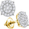 10kt Yellow Gold Women's Round Diamond Cindy's Dream Cluster Earrings 1.00 Cttw - FREE Shipping (US/CAN)-Gold & Diamond Earrings-JadeMoghul Inc.
