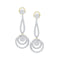 10kt Yellow Gold Women's Round Diamond Circle Cluster Dangle Earrings 1.00 Cttw - FREE Shipping (US/CAN)-Gold & Diamond Earrings-JadeMoghul Inc.