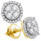 10kt Yellow Gold Women's Round Diamond Circle Cluster Earrings 1-2 Cttw - FREE Shipping (US/CAN)-Gold & Diamond Earrings-JadeMoghul Inc.