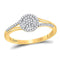 10kt Yellow Gold Womens Round Diamond Circle Cluster Split-shank Ring 1/6 Cttw-Gold & Diamond Cluster Rings-6.5-JadeMoghul Inc.