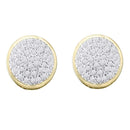 10kt Yellow Gold Women's Round Diamond Circle Cluster Stud Earrings 1-5 Cttw - FREE Shipping (USA/CAN)-Gold & Diamond Earrings-JadeMoghul Inc.