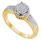 10kt Yellow Gold Women's Round Diamond Cluster Bridal Wedding Engagement Ring 1-4 Cttw - FREE Shipping (USA/CAN)-Gold & Diamond Engagement & Anniversary Rings-JadeMoghul Inc.