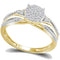 10kt Yellow Gold Womens Round Diamond Cluster Bridal Wedding Engagement Ring 1-6 Cttw-Gold & Diamond Engagement & Anniversary Rings-JadeMoghul Inc.