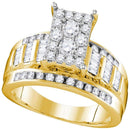 10kt Yellow Gold Women's Round Diamond Cluster Bridal Wedding Engagement Ring 1/2 Cttw - FREE Shipping (US/CAN)-Gold & Diamond Engagement & Anniversary Rings-5-JadeMoghul Inc.
