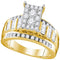 10kt Yellow Gold Women's Round Diamond Cluster Bridal Wedding Engagement Ring 1/2 Cttw - FREE Shipping (US/CAN)-Gold & Diamond Engagement & Anniversary Rings-5-JadeMoghul Inc.