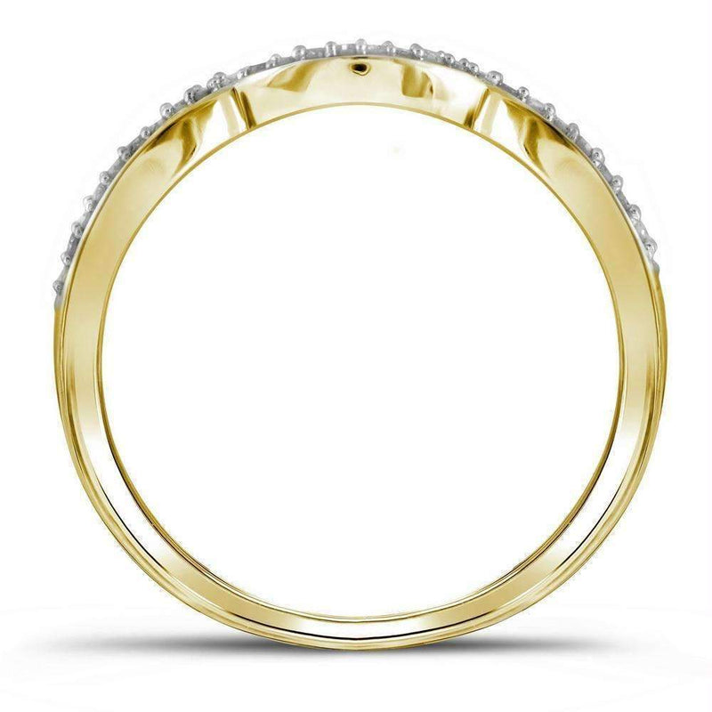 10kt Yellow Gold Women's Round Diamond Cluster Bridal Wedding Engagement Ring Band Set 1/2 Cttw - FREE Shipping (US/CAN)-Wedding Jewelry-6.5-JadeMoghul Inc.