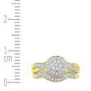 10kt Yellow Gold Women's Round Diamond Cluster Bridal Wedding Engagement Ring Band Set 1/3 Cttw - FREE Shipping (US/CAN)-Wedding Jewelry-6-JadeMoghul Inc.