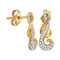 10kt Yellow Gold Women's Round Diamond Cluster Curled Screwback Earrings 1-6 Cttw - FREE Shipping (USA/CAN)-Gold & Diamond Earrings-JadeMoghul Inc.