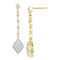 10kt Yellow Gold Women's Round Diamond Cluster Dangle Drop Earrings 1-4 Cttw - FREE Shipping (US/CAN)-Gold & Diamond Earrings-JadeMoghul Inc.