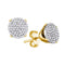 10kt Yellow Gold Women's Round Diamond Cluster Earrings 1-8 Cttw - FREE Shipping (USA/CAN)-Gold & Diamond Earrings-JadeMoghul Inc.