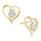 10kt Yellow Gold Women's Round Diamond Cluster Heart Screwback Earrings 1-6 Cttw - FREE Shipping (USA/CAN)-Gold & Diamond Earrings-JadeMoghul Inc.