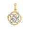 10kt Yellow Gold Women's Round Diamond Cluster Pendant 1-10 Cttw - FREE Shipping (US/CAN)-Gold & Diamond Pendants & Necklaces-JadeMoghul Inc.