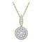 10kt Yellow Gold Women's Round Diamond Cluster Pendant 1-3 Cttw - FREE Shipping (US/CAN)-Gold & Diamond Pendants & Necklaces-JadeMoghul Inc.