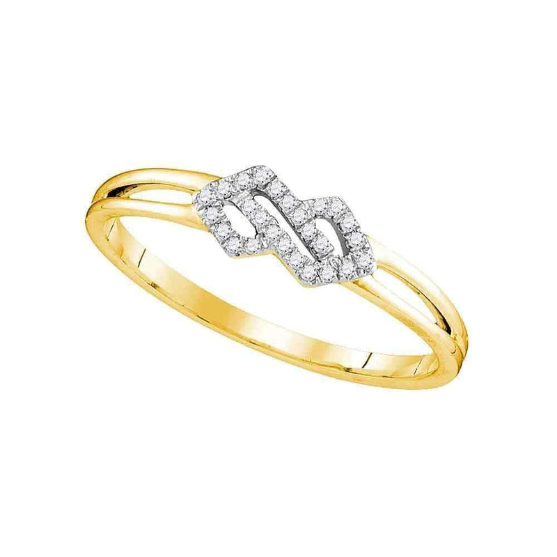 10kt Yellow Gold Women's Round Diamond Cluster Ring 1/12 Cttw - FREE Shipping (US/CAN)-Gold & Diamond Fashion Rings-7-JadeMoghul Inc.