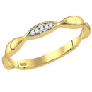 10kt Yellow Gold Women's Round Diamond Contour Stackable Band Ring .02 Cttw - FREE Shipping (US/CAN)-Rings And Bands-5-JadeMoghul Inc.