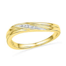 10kt Yellow Gold Women's Round Diamond Contoured Band Ring .02 Cttw - FREE Shipping (US/CAN)-Gold & Diamond Bands-5-JadeMoghul Inc.