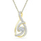 10kt Yellow Gold Women's Round Diamond Cradled Cluster Teardrop Pendant 1-4 Cttw - FREE Shipping (US/CAN)-Gold & Diamond Pendants & Necklaces-JadeMoghul Inc.