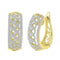 10kt Yellow Gold Women's Round Diamond Crisscrossed Openwork Hoop Earrings 3-4 Cttw - FREE Shipping (USA/CAN)-Gold & Diamond Earrings-JadeMoghul Inc.