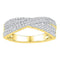 10kt Yellow Gold Women's Round Diamond Crossover Band Ring 1/2 Cttw - FREE Shipping (US/CAN)-Gold & Diamond Bands-5-JadeMoghul Inc.