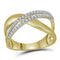 10kt Yellow Gold Women's Round Diamond Crossover Band Ring 3/8 Cttw - FREE Shipping (US/CAN)-Rings And Bands-5-JadeMoghul Inc.