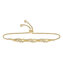 10kt Yellow Gold Women's Round Diamond Crossover Bolo Bracelet 1-6 Cttw - FREE Shipping (US/CAN)-Gold & Diamond Bracelets-JadeMoghul Inc.