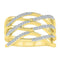 10kt Yellow Gold Women's Round Diamond Crossover Strand Band Ring 1-4 Cttw - FREE Shipping (US/CAN)-Gold & Diamond Bands-JadeMoghul Inc.