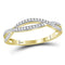 10kt Yellow Gold Womens Round Diamond Crossover Woven Band Ring 1-5 Cttw-Gold & Diamond Bands-JadeMoghul Inc.
