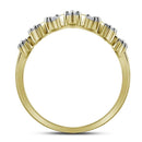 10kt Yellow Gold Womens Round Diamond Crown Tiara Band Ring 1/5 Cttw - FREE Shipping (US/CAN)-Gold & Diamond Bands-5-JadeMoghul Inc.