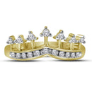 10kt Yellow Gold Womens Round Diamond Crown Tiara Band Ring 1/5 Cttw - FREE Shipping (US/CAN)-Gold & Diamond Bands-5-JadeMoghul Inc.