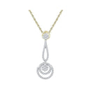 10kt Yellow Gold Women's Round Diamond Dangling Cluster Pendant 3-4 Cttw - FREE Shipping (US/CAN)-Gold & Diamond Pendants & Necklaces-JadeMoghul Inc.