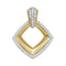 10kt Yellow Gold Women's Round Diamond Diagonal Framed Square Pendant 1-6 Cttw - FREE Shipping (US/CAN)-Gold & Diamond Pendants & Necklaces-JadeMoghul Inc.