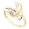 10kt Yellow Gold Women's Round Diamond Dolphin Animal Ring .03 Cttw - FREE Shipping (US/CAN)-Rings And Bands-5.5-JadeMoghul Inc.