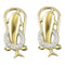 10kt Yellow Gold Women's Round Diamond Dolphin French-clip Stud Earrings 1-12 Cttw - FREE Shipping (US/CAN)-Gold & Diamond Earrings-JadeMoghul Inc.