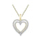 10kt Yellow Gold Women's Round Diamond Double Frame Heart Pendant 1-2 Cttw - FREE Shipping (US/CAN)-Gold & Diamond Pendants & Necklaces-JadeMoghul Inc.