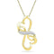10kt Yellow Gold Women's Round Diamond Double Heart Love Pendant 1-20 Cttw - FREE Shipping (US/CAN)-Gold & Diamond Pendants & Necklaces-JadeMoghul Inc.