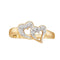 10kt Yellow Gold Womens Round Diamond Double Heart Love Ring 1/12 Cttw-Gold & Diamond Heart Rings-10.5-JadeMoghul Inc.