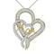 10kt Yellow Gold Women's Round Diamond Double Heart Mom Pendant 1-3 Cttw - FREE Shipping (US/CAN)-Gold & Diamond Pendants & Necklaces-JadeMoghul Inc.