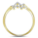 10kt Yellow Gold Women's Round Diamond Double Heartbeat Ring 1/5 Cttw - FREE Shipping (US/CAN)-Gold & Diamond Fashion Rings-5.5-JadeMoghul Inc.