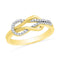 10kt Yellow Gold Women's Round Diamond Double Lasso Infinity Ring 1/6 Cttw - FREE Shipping (US/CAN)-Gold & Diamond Rings-5-JadeMoghul Inc.