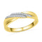 10kt Yellow Gold Women's Round Diamond Double Row Crossover Band Ring 1/10 Cttw - FREE Shipping (US/CAN)-Gold & Diamond Bands-5-JadeMoghul Inc.
