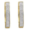 10kt Yellow Gold Women's Round Diamond Double Row Pave Hoop Earrings 1-4 Cttw - FREE Shipping (US/CAN)-Gold & Diamond Earrings-JadeMoghul Inc.