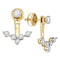 10kt Yellow Gold Women's Round Diamond Earring Jacket Studs 5-8 Cttw - FREE Shipping (US/CAN)-Gold & Diamond Earrings-JadeMoghul Inc.