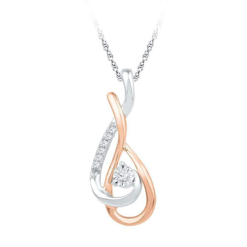 10kt Yellow Gold Women's Round Diamond Fashion Pendant 1-10 Cttw - FREE Shipping (US/CAN)-Gold & Diamond Pendants & Necklaces-JadeMoghul Inc.