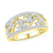 10kt Yellow Gold Women's Round Diamond Filigree Band Ring 1/3 Cttw - FREE Shipping (US/CAN)-Gold & Diamond Bands-5-JadeMoghul Inc.