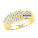 10kt Yellow Gold Women's Round Diamond Flat Side Arched Band Ring 1/4 Cttw - FREE Shipping (US/CAN)-Gold & Diamond Bands-5.5-JadeMoghul Inc.