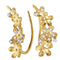 10kt Yellow Gold Women's Round Diamond Floral Climber Earrings 1-10 Cttw - FREE Shipping (US/CAN)-Gold & Diamond Earrings-JadeMoghul Inc.